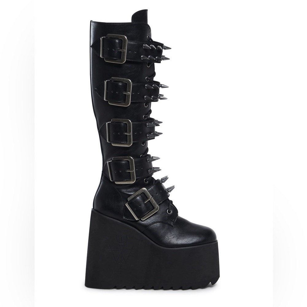 NEW DOLLS KILL WIDOW APPETITE FOR DESTRUCTION BOOTS Sz 8 - Picture 7 of 15